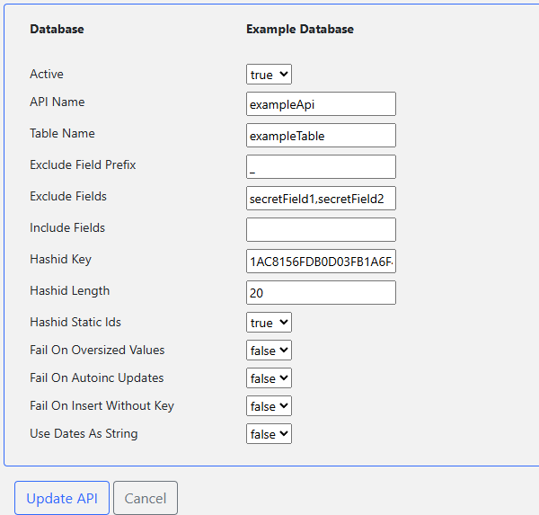 API setup example